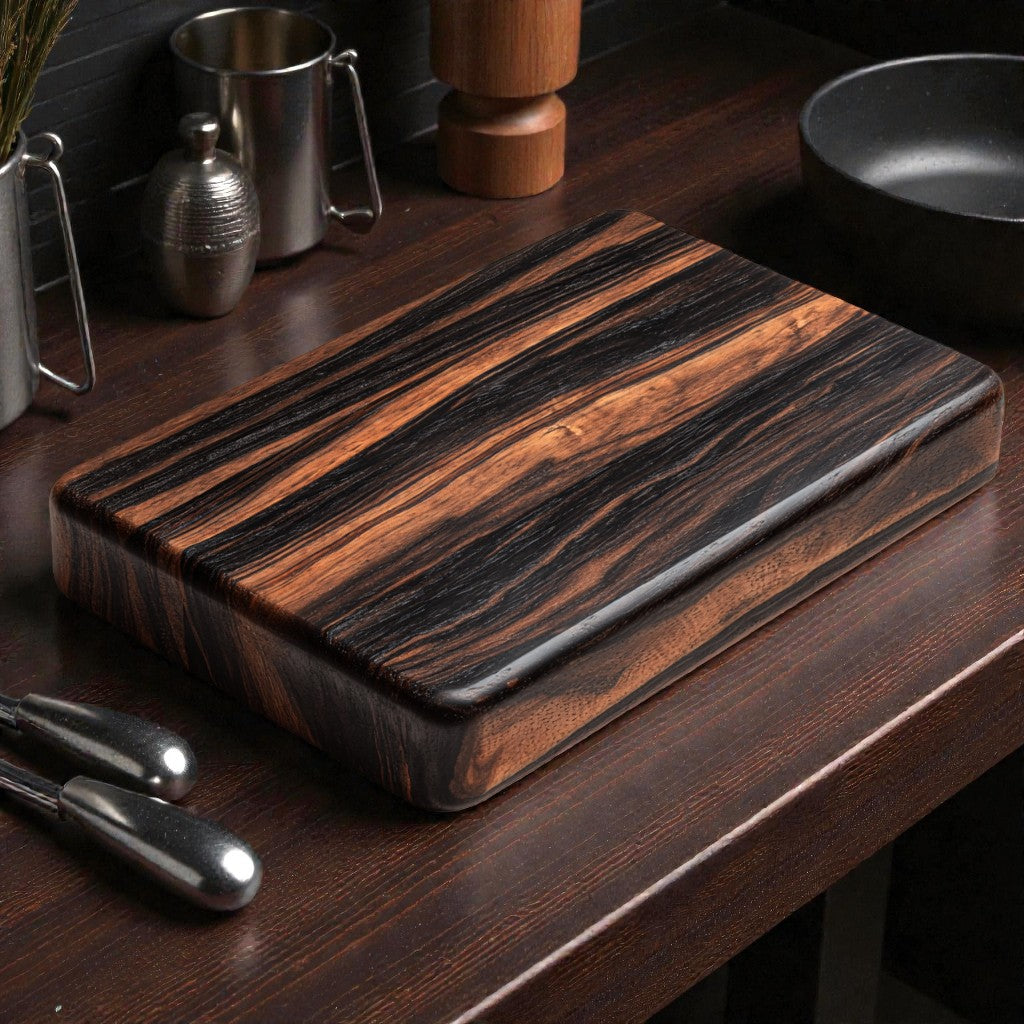 Solid Ebony Wood Heavy-Duty Butcher Block